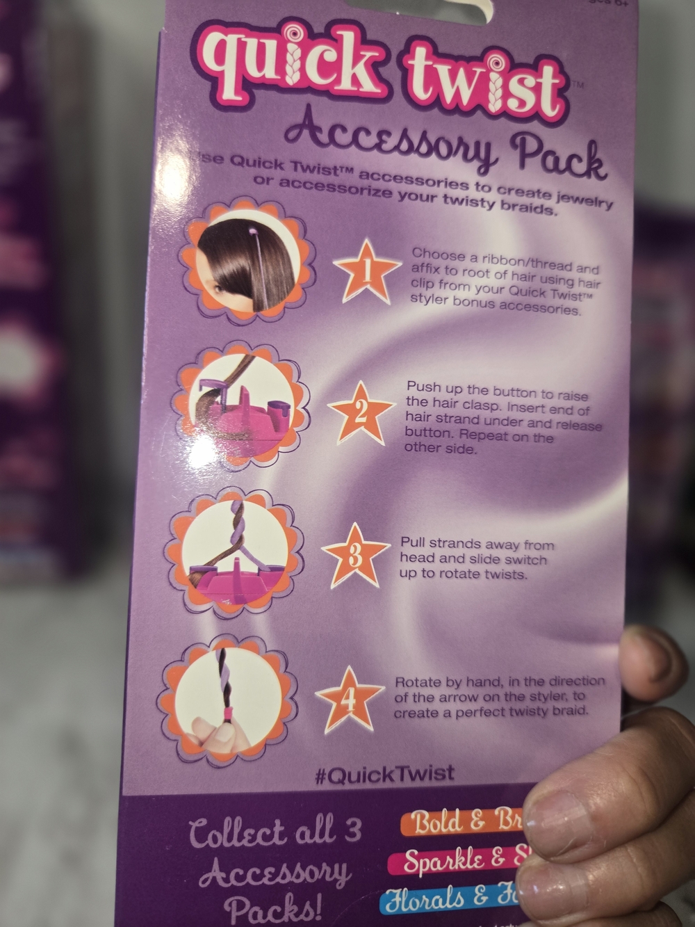Conair Quick Twist Hair Braider + Accessory Packs in Pink & Purple - Picture 5 of 6